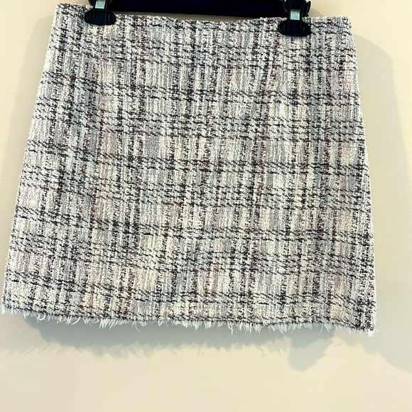 Aqua Women's Plaid Zipper Raw Hem Smock Skirt Sz L Retail $118 - Picture 2 of 5